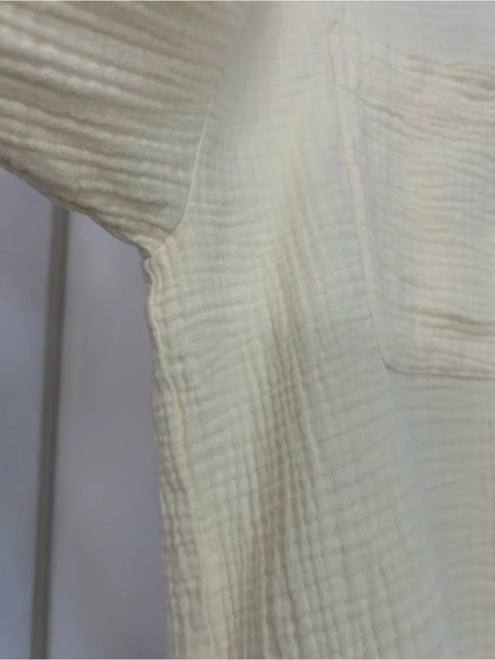 Magaschoni Butter Yellow Organic Cotton Gauze Oversized Button Down Boho XS